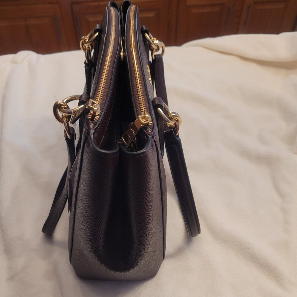 Coach Small Christie Carryall in Cross-grain Leather Oxblood Color NWT - Picture 7 of 13